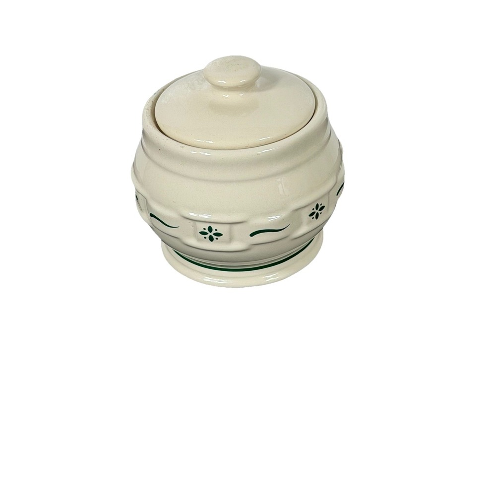 Longaberger woven traditions Heritage green sugar bowl w lid - Picture 4 of 9